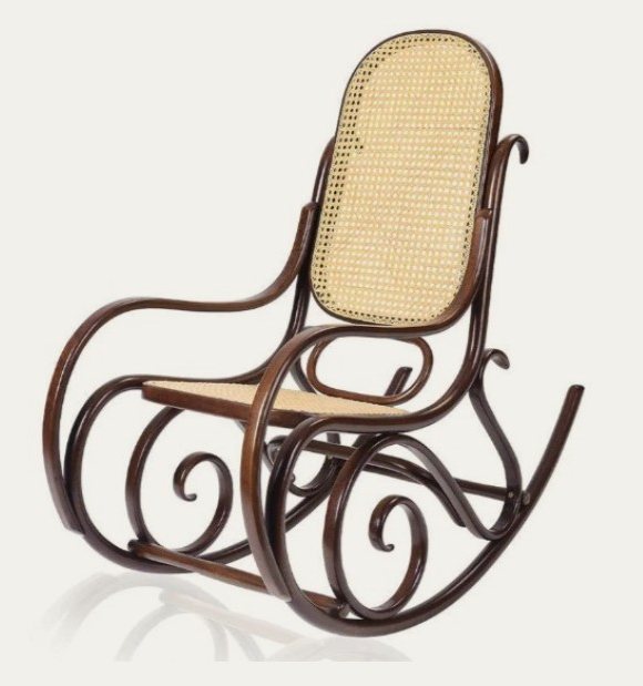 Thonet bentwood rocking chair with a cane seat and back